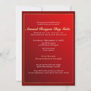 Der Reagan Day Gala Republikanischer Fundraiser Einladung