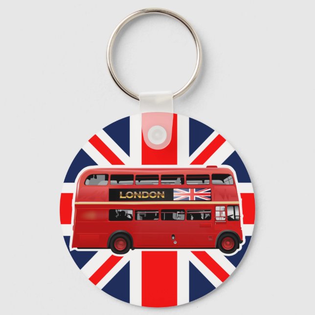 Der Red Double-Decker London-Bus Schlüsselanhänger (Vorderseite)