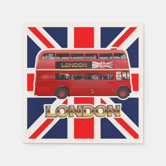 Der Red Double-Decker London-Bus Serviette (Vorderseite)