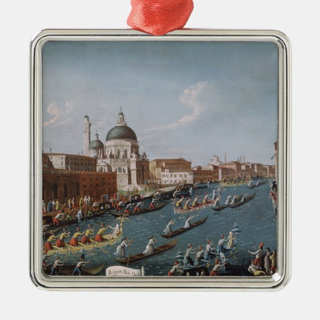 Der Regatta der Frauen auf dem Canal Grande, Silbernes Ornament (Vorne)