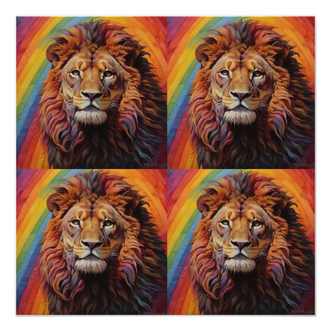 der Regenbogen-Löwe Poster (Vorderseite)