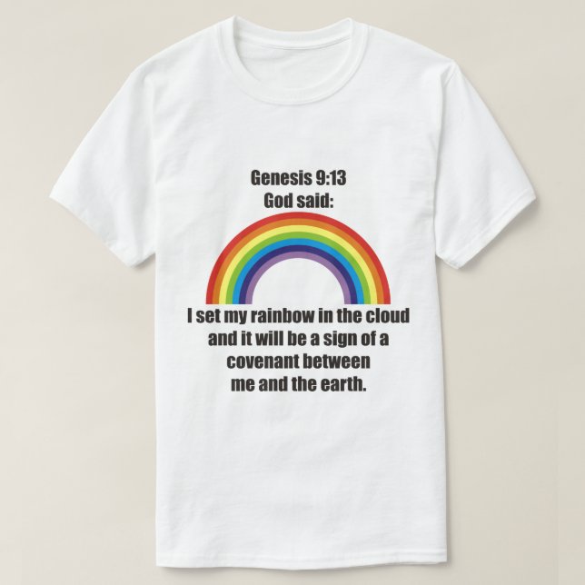 Der Regenbogen-Vertrag des Gottes T-Shirt (Design vorne)