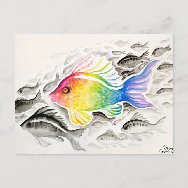 Der Regenbogenfisch Postkarte (Vorderseite)