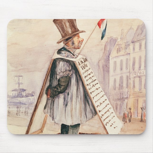 Der Reklametafel-Mann, Boulevard du Temple, 1839 Mousepad (Vorne)