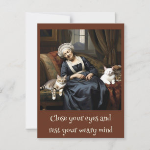 " DER REPOSE DER KATZLADY " POSTKARTE