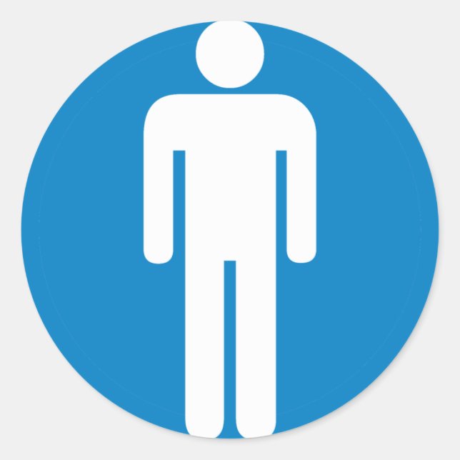 Der Restroom-Landstraßen-Zeichen der Männer Runder Aufkleber (Vorderseite)