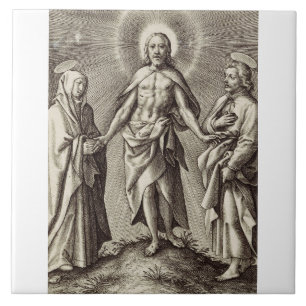 Der Retreen Christus steht auf einem Hügel Fliese