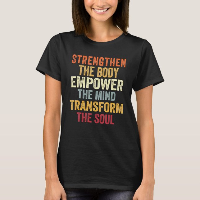 Der Retro-Arbeitstherapeut stärkt den Körper T-Shirt (Vorderseite)