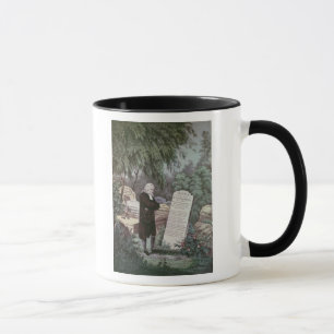 Der Rev. John Wesley, der das Grab seiner Mutter Tasse