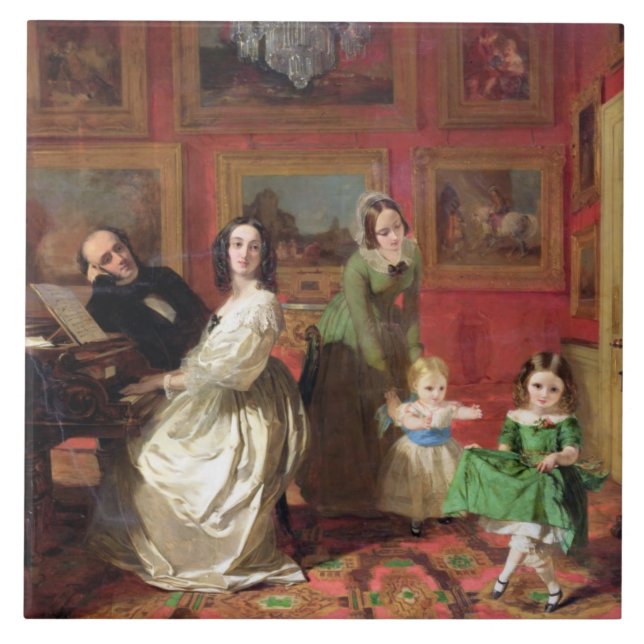 Der Rev. und die Frau Palmer-Lovell mit ihrer Fliese (Vorderseite)