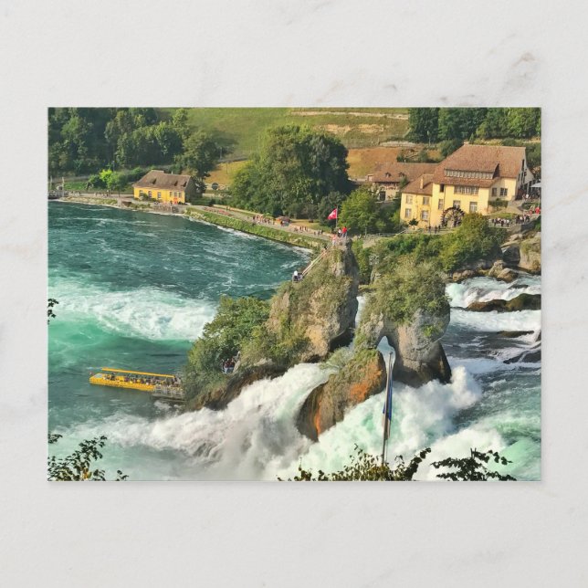 Der Rhein fällt in der Schweiz Postkarte (Vorderseite)