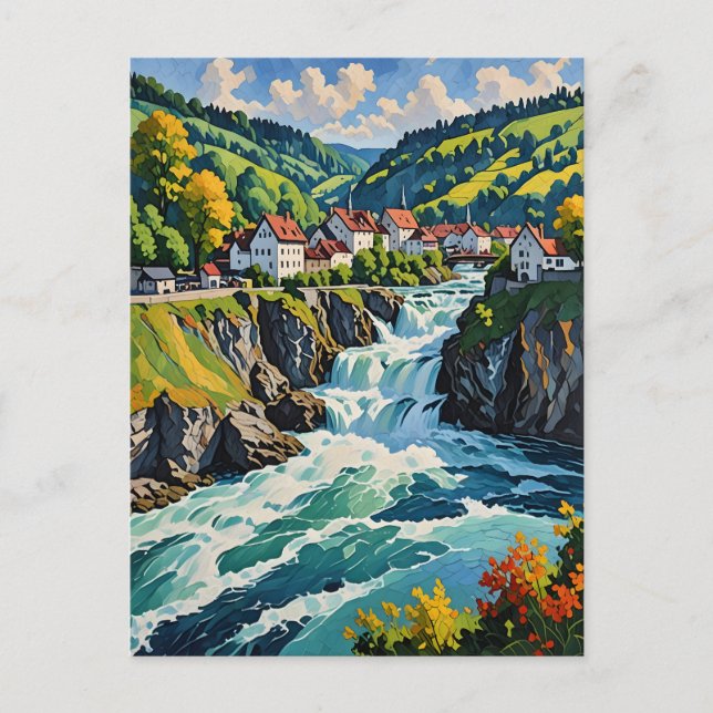 Der Rheinfall in Schaffhausen Postkarte (Vorderseite)