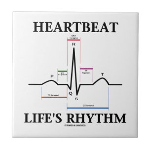 Der Rhythmus des Herzschlag-Lebens (ECG/EKG) Fliese
