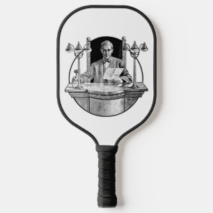Der Richter auf der Bench-Skizze Pickleball Schläger