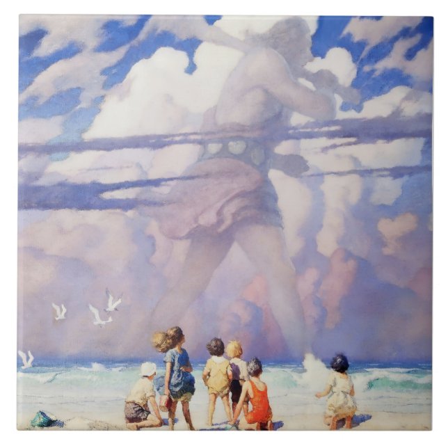 „Der Riese“ Feen-Kunst von NC Wyeth Fliese (Vorderseite)