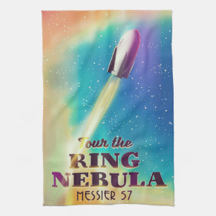 Der Ringnebel (Messier 57) Weltraum-Reiseposter. Geschirrtuch