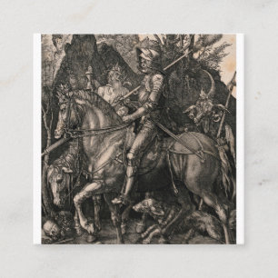 Der Rittertod und der Teufel Albrecht Durer Quadratische Visitenkarte