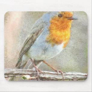 Der Robin ist eine Gabriel-Wasserfarbe Mousepad
