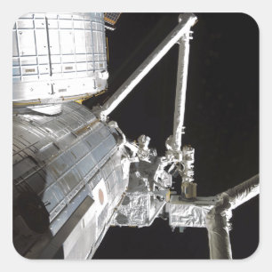 Der Roboterarm des japanischen Experiments Modu 2 Quadratischer Aufkleber