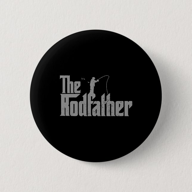 Der Rodfather Lustiger Angler Rod Fish Dad Fis Button (Vorderseite)