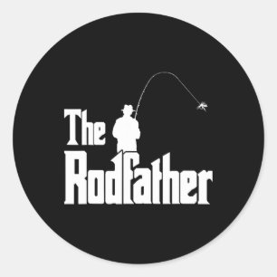 Der Rodfather Lustiger Fischer T Shirt Meer Runder Aufkleber