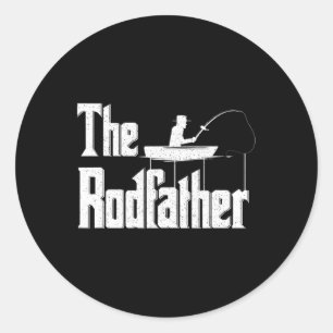Der Rodfather Lustiges Angel-Vater-Geschenk Runder Aufkleber
