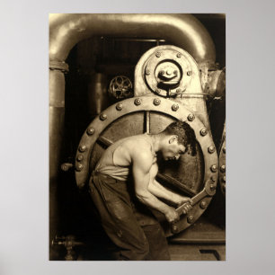 Der Rohrinstallateur von Lewis Hine Poster