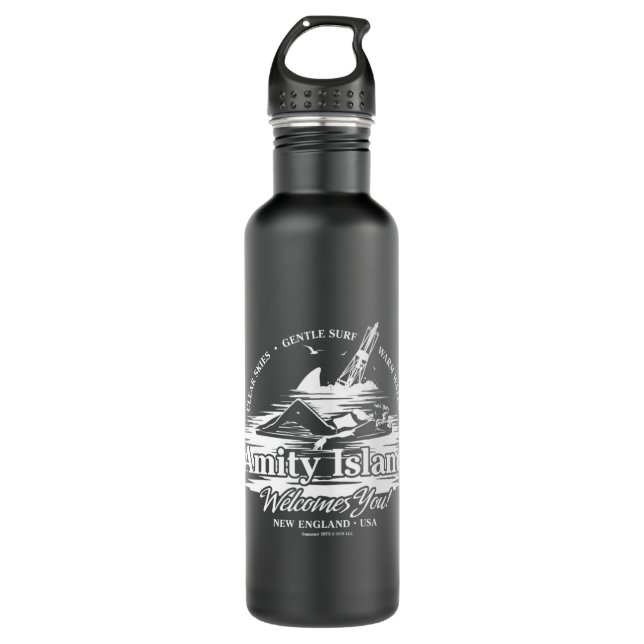 Der Romanautor am besten für Fan Movie Jaws Edelstahlflasche (Vorderseite)