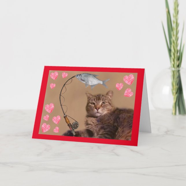 Der romantische Valentinstag der Katze Feiertagskarte (Vorderseite)