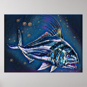 Der Roosterfish, Baja California Poster