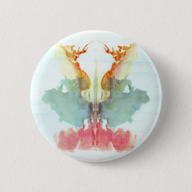 Der Rorschach-Test Klecksografien Tafel 9 Mensch Button (Vorderseite)