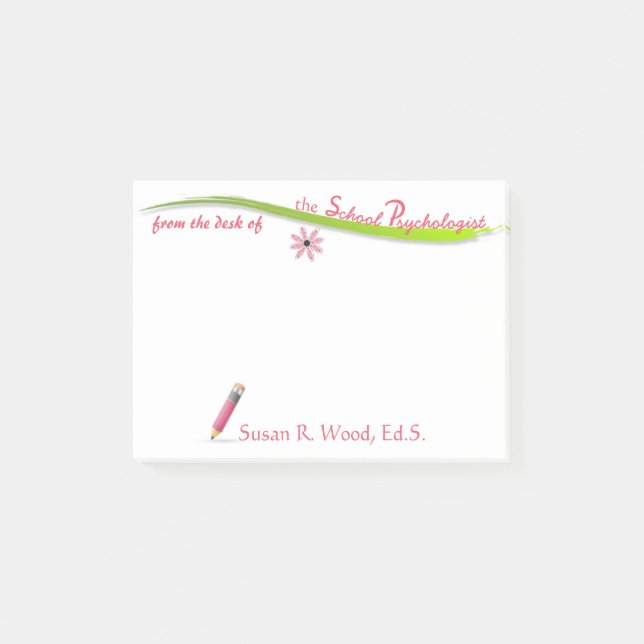 Der rosa Bleistift-klebrige Anmerkungen des Post-it Klebezettel (Vorderseite)