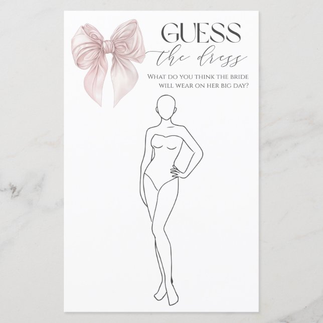 Der rosa Bow rät das Kleid Bridal Game (Vorderseite)