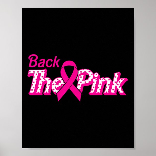Der rosa Brustkrebs unterstützt den Krebskrieger Poster (Vorne)