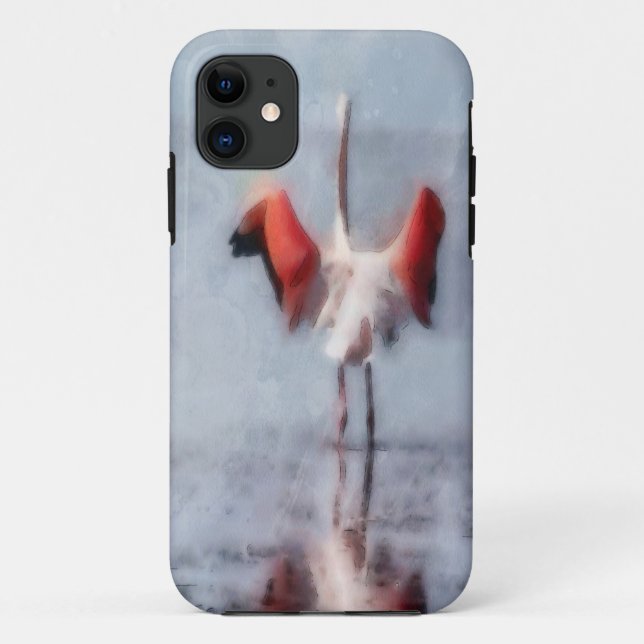 Der rosa Flamingo in der Wasserfarbe Case-Mate iPhone Hülle (Rückseite)