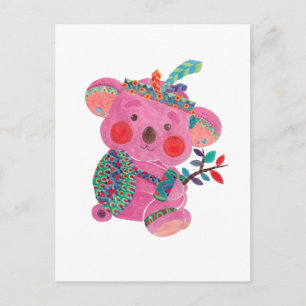 Der rosa Koala Postkarte