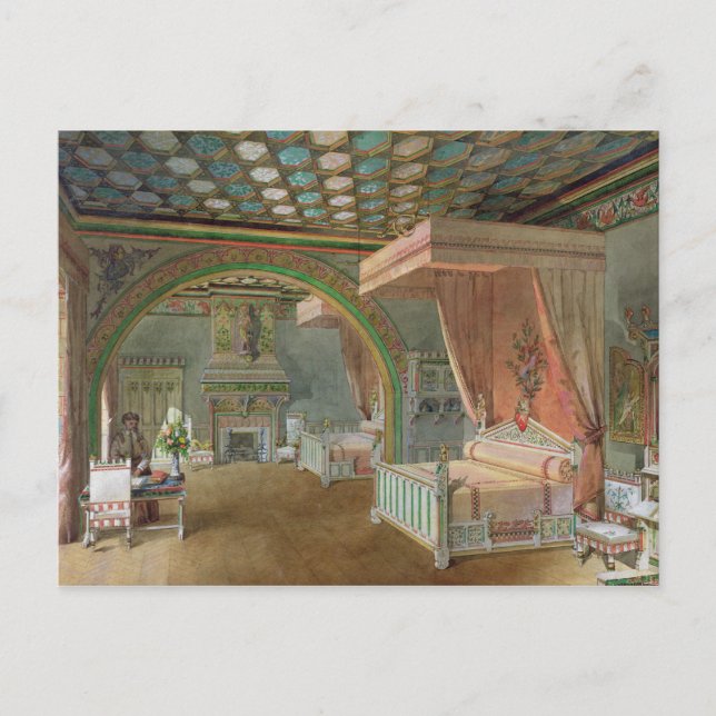 Der Rosa Saal im Schloss von Roquetaillade Postkarte (Vorderseite)
