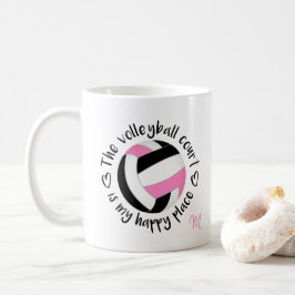 Der rosa schwarze Volleyballplatz ist mein glückli Kaffeetasse