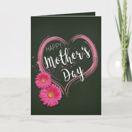 Der rosa Tag der Herz-Blumen-Mutter - Gruß-Karte Karte