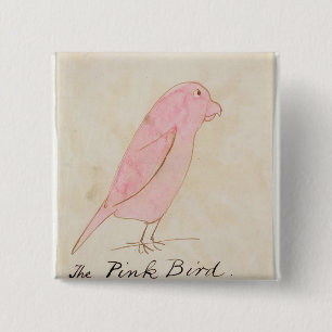 Der rosa Vogel, von 'sechzehn Zeichnungen Comic Button