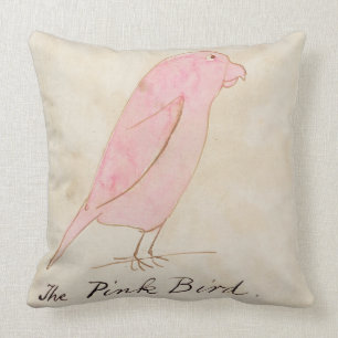 Der rosa Vogel, von 'sechzehn Zeichnungen Comic Kissen