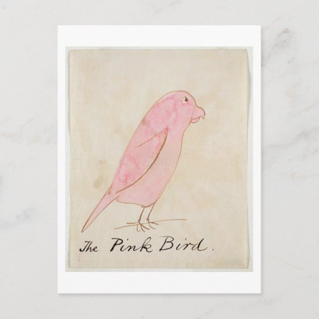Der rosafarbene Vogel, von 'Sechzehn Zeichnungen v Postkarte (Vorderseite)