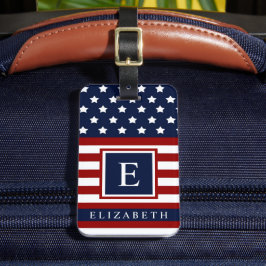 Der rot-blaue Farbblock der US-amerikanischen Flag Gepäckanhänger