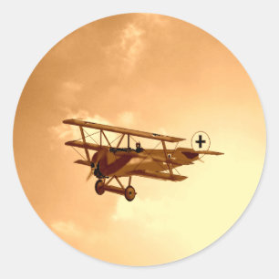 Der rote Baron Runder Aufkleber