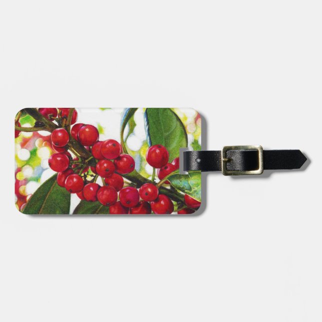 Der rote Beerenkunstdruck Gepäckanhänger (Vorderseite horizontal)