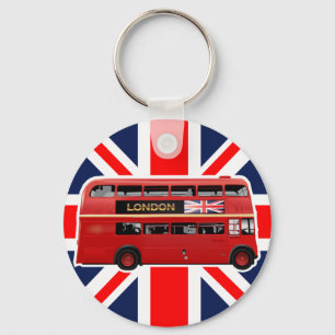 Der rote Doppeldecker-London-Bus Schlüsselanhänger
