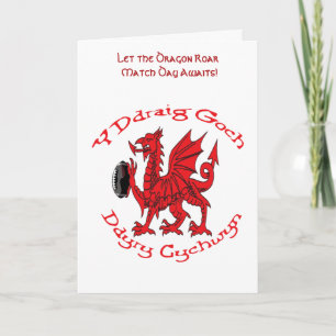 Der rote Drache inspiriert Aktion Welsh Rugby Red Karte