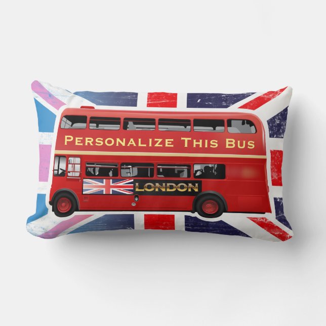 Der rote London-Doppeldecker-Bus Lendenkissen (Vorderseite)