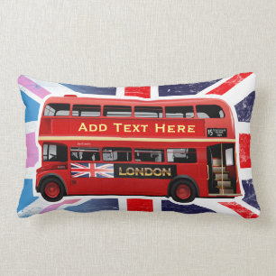 Der rote London-Doppeldecker-Bus Lendenkissen