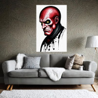 Der rote Mann mit gelben Augen | Art der AI
